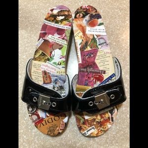Dr. Scholl’s DECOUPAGED Slides *BRAND NEW*